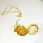 Pinstripes & Flowers 1930s Gold Filled Locket