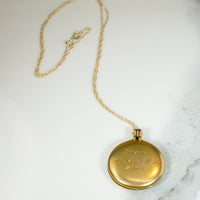 Engraved "1908" Gold Locket with Hinged Bale
