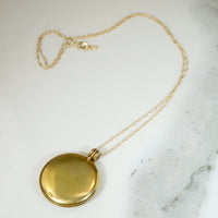 Engraved "1908" Gold Locket with Hinged Bale