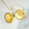 Engraved "1908" Gold Locket with Hinged Bale