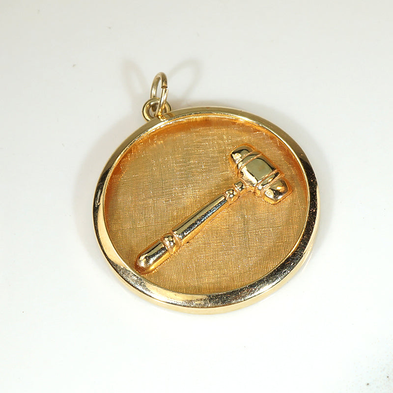 Here Comes the Judge Gold Gavel Pendant