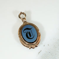 "T" for Terrific Bloodstone & Agate Gold Locket