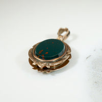 "T" for Terrific Bloodstone & Agate Gold Locket