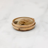 Love Token Locket with Portraits on Mother of Pearl
