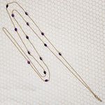Amethyst Studded Long Gold Guard Chain