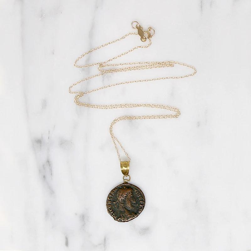Roman Emperor Constantius II Coin Gold Necklace
