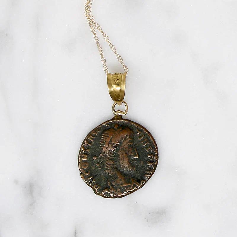 Roman Emperor Constantius II Coin Gold Necklace