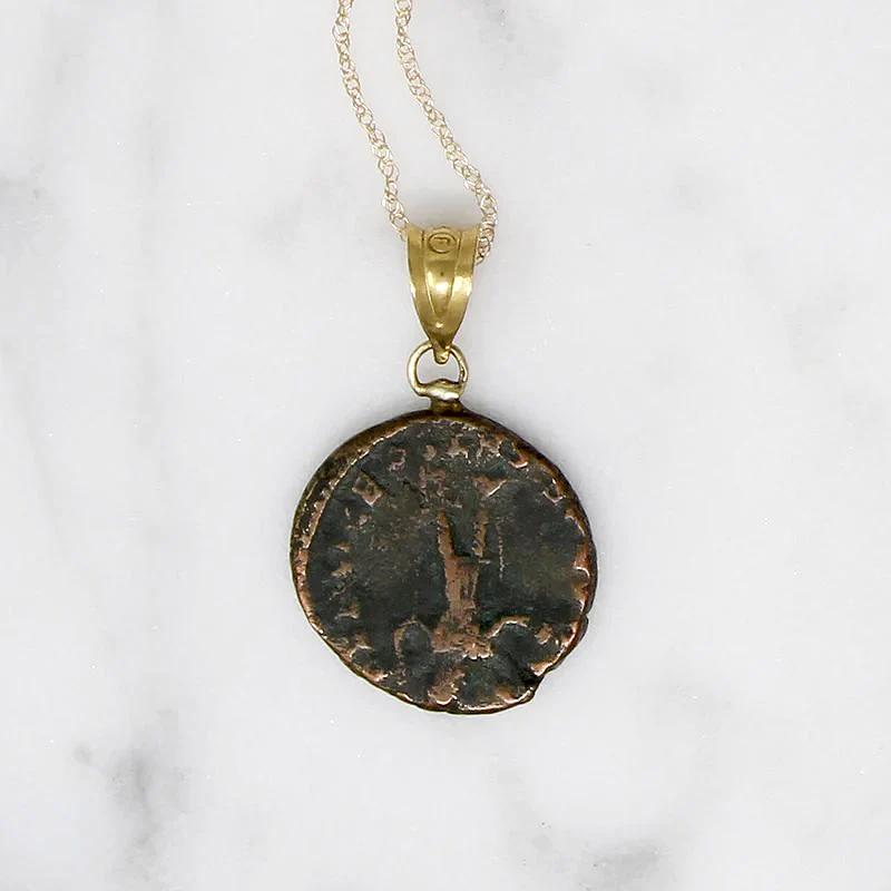 Roman Emperor Constantius II Coin Gold Necklace