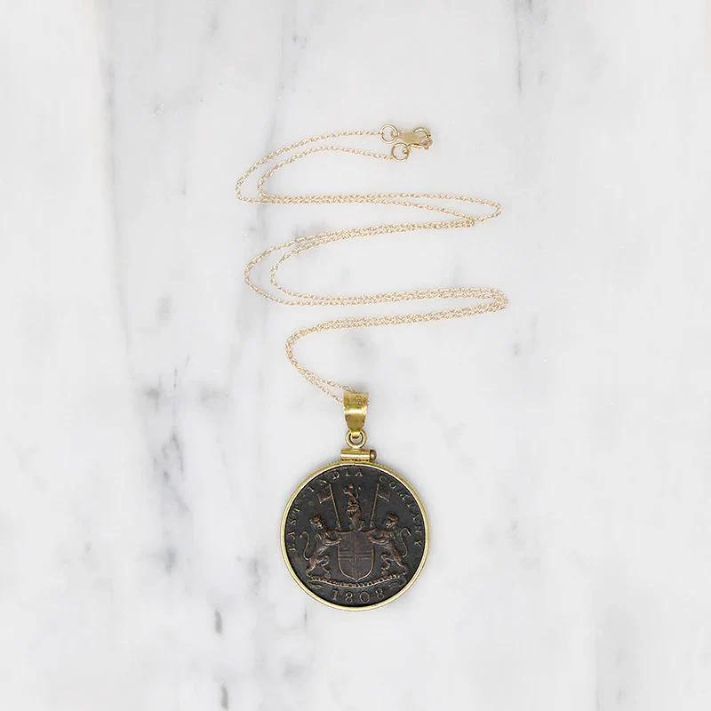 X Cash East India Co. 1808 Coin in Gold Necklace