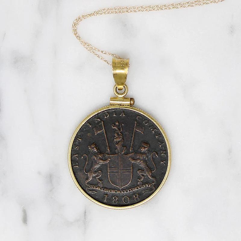 X Cash East India Co. 1808 Coin in Gold Necklace