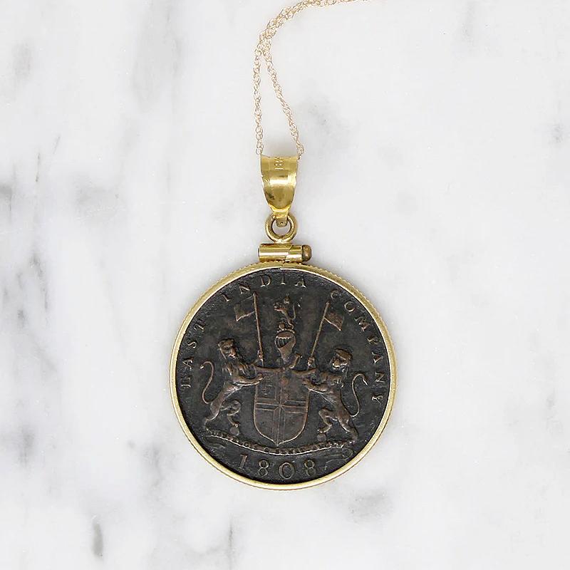 East India Co. 1808 Coin in Gold Necklace