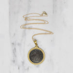Antique Tibetan Ga-den Tangka Coin in 18k Pendant