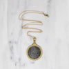 Antique Tibetan Ga-den Tangka Coin in 18k Pendant