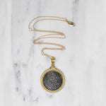 Antique Tibetan Ga-den Tangka Coin in 18k Pendant