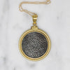 Antique Tibetan Ga-den Tangka Coin in 18k Pendant