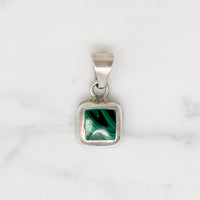 Mexican Sterling Pendant with Malachite Inlay