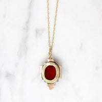 Sweet Little Cameo Pendant Framed in Gold & Pearls