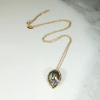 Decadent Black Mabé Pearl & Gold Necklace