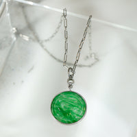 Jade & Diamond Platinum Art Deco Pendant