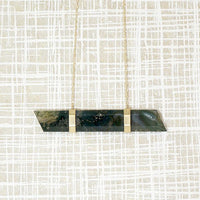 Sophisticated Moss Agate in Gold Banded Necklace