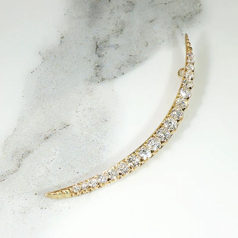 Dazzling Antique Diamond Crescent Moon Pendant