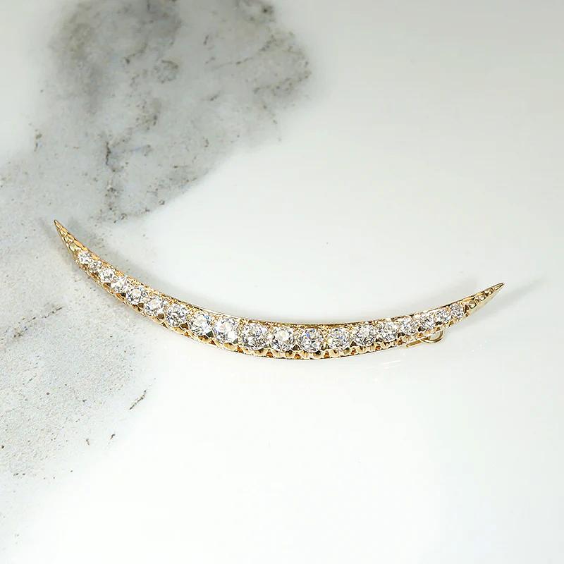 Dazzling Antique Diamond Crescent Moon Pendant