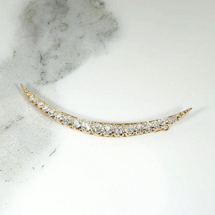 Dazzling Antique Diamond Crescent Moon Pendant
