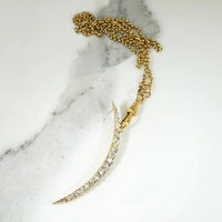 Dazzling Antique Diamond Crescent Moon Pendant
