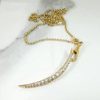 Dazzling Antique Diamond Crescent Moon Pendant