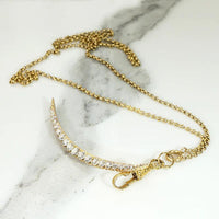 Dazzling Antique Diamond Crescent Moon Pendant