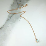 Fire & Color Tiny Opal Solitaire Pendant in Rose Gold
