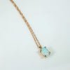 Fire & Color Tiny Opal Solitaire Pendant in Rose Gold
