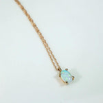 Fire & Color Tiny Opal Solitaire Pendant in Rose Gold