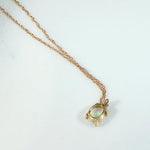 Fire & Color Tiny Opal Solitaire Pendant in Rose Gold