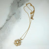 Cheerful Lacy Gold & Opal Flower Pendant