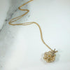 Cheerful Lacy Gold & Opal Flower Pendant
