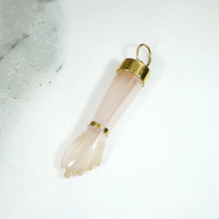 Pretty Pastel Rose Quartz Figa with 18k Fittings