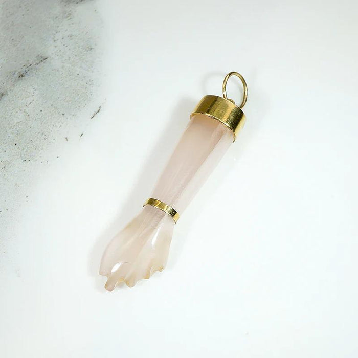 Pretty Pastel Rose Quartz Figa with 18k Fittings