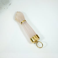 Pretty Pastel Rose Quartz Figa with 18k Fittings