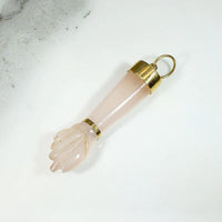 Pretty Pastel Rose Quartz Figa with 18k Fittings