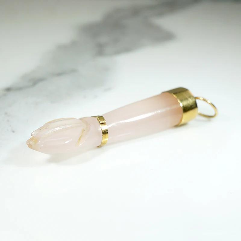 Pretty Pastel Rose Quartz Figa with 18k Fittings