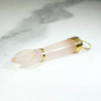 Pretty Pastel Rose Quartz Figa with 18k Fittings