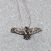 Beaded Necklace with Silver Eagle Pendant