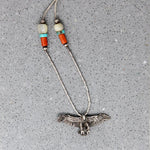 Beaded Necklace with Silver Eagle Pendant