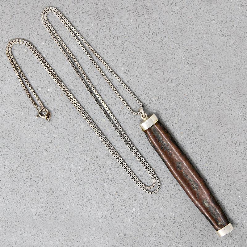 Ancient Bronze Piece Pendant with Sterling Chain