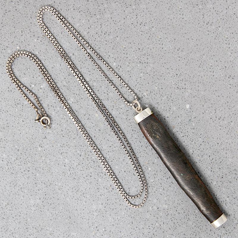 Ancient Bronze Piece Pendant with Sterling Chain