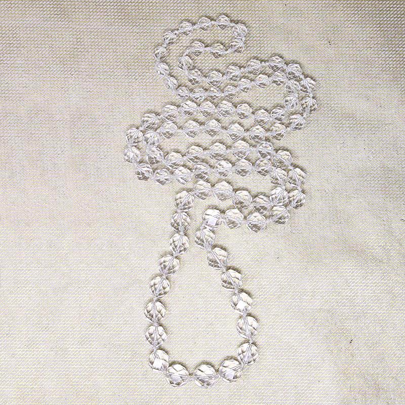 Superb Long Crystal Flapper Bead Necklace