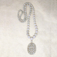 Antique Mutton Fat Carved Jade Necklace