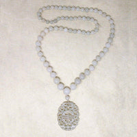 Antique Mutton Fat Carved Jade Necklace