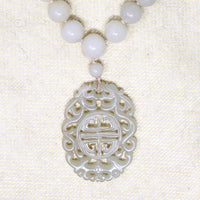 Antique Mutton Fat Carved Jade Necklace